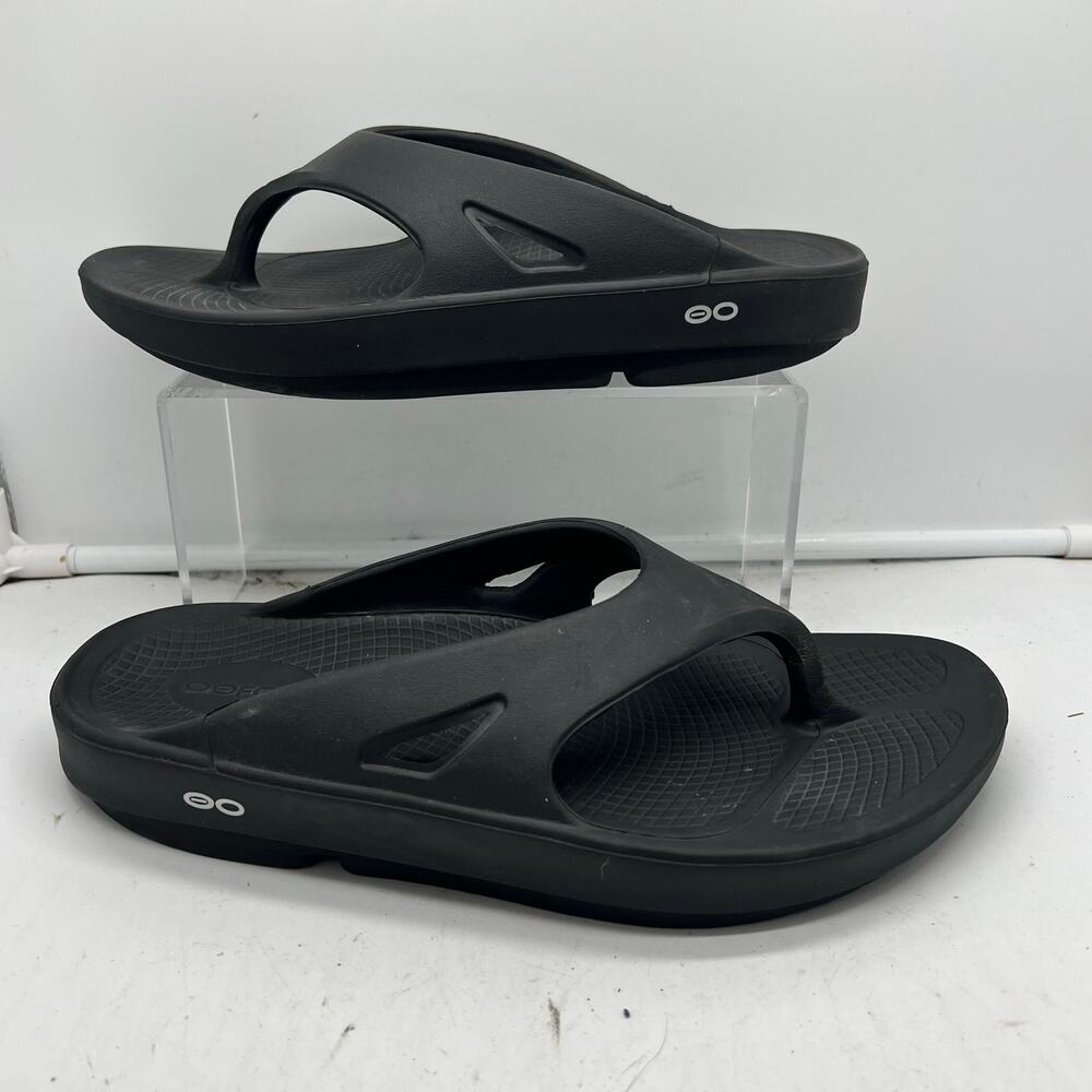 Oofos Ooriginal Recovery Sandals Mens 9 Flip Flops Thong Black